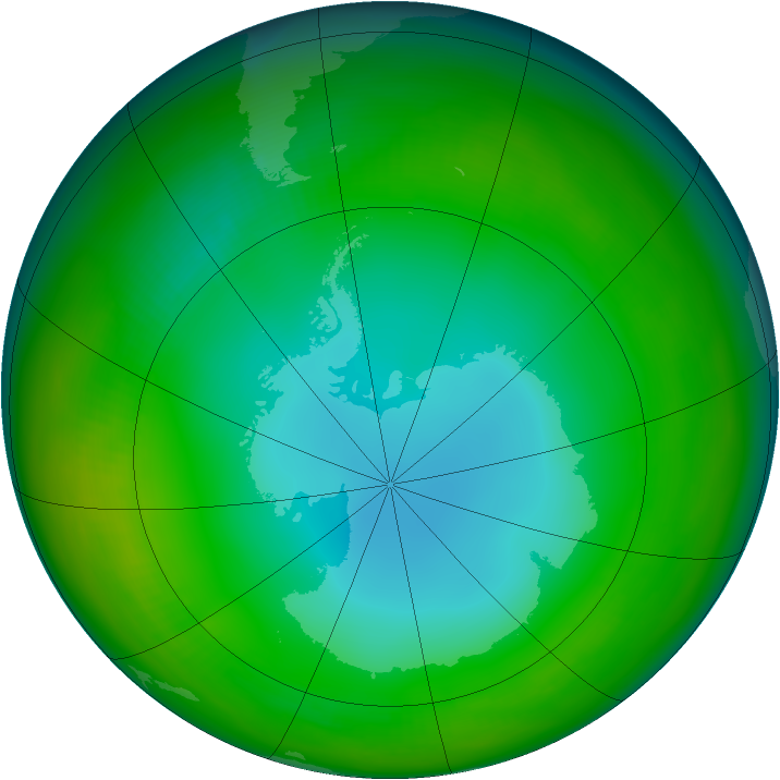 Antarctic ozone map for June 1979